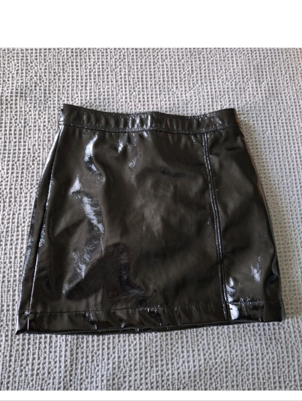 Shinestar Black Patent Faux Leather Mini Skirt